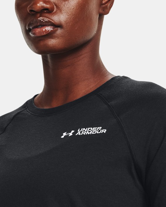 Women's UA Script Wordmark Long Sleeve, Black, pdpMainDesktop image number 3